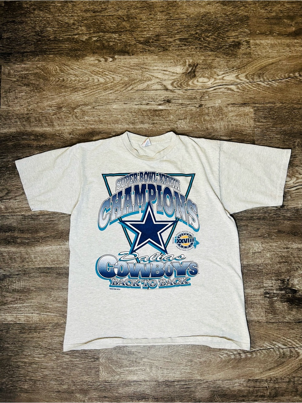 Vintage 1994 Dallas Cowboys Super Bowl XXVIII Champions T Shirt XL True Fan
